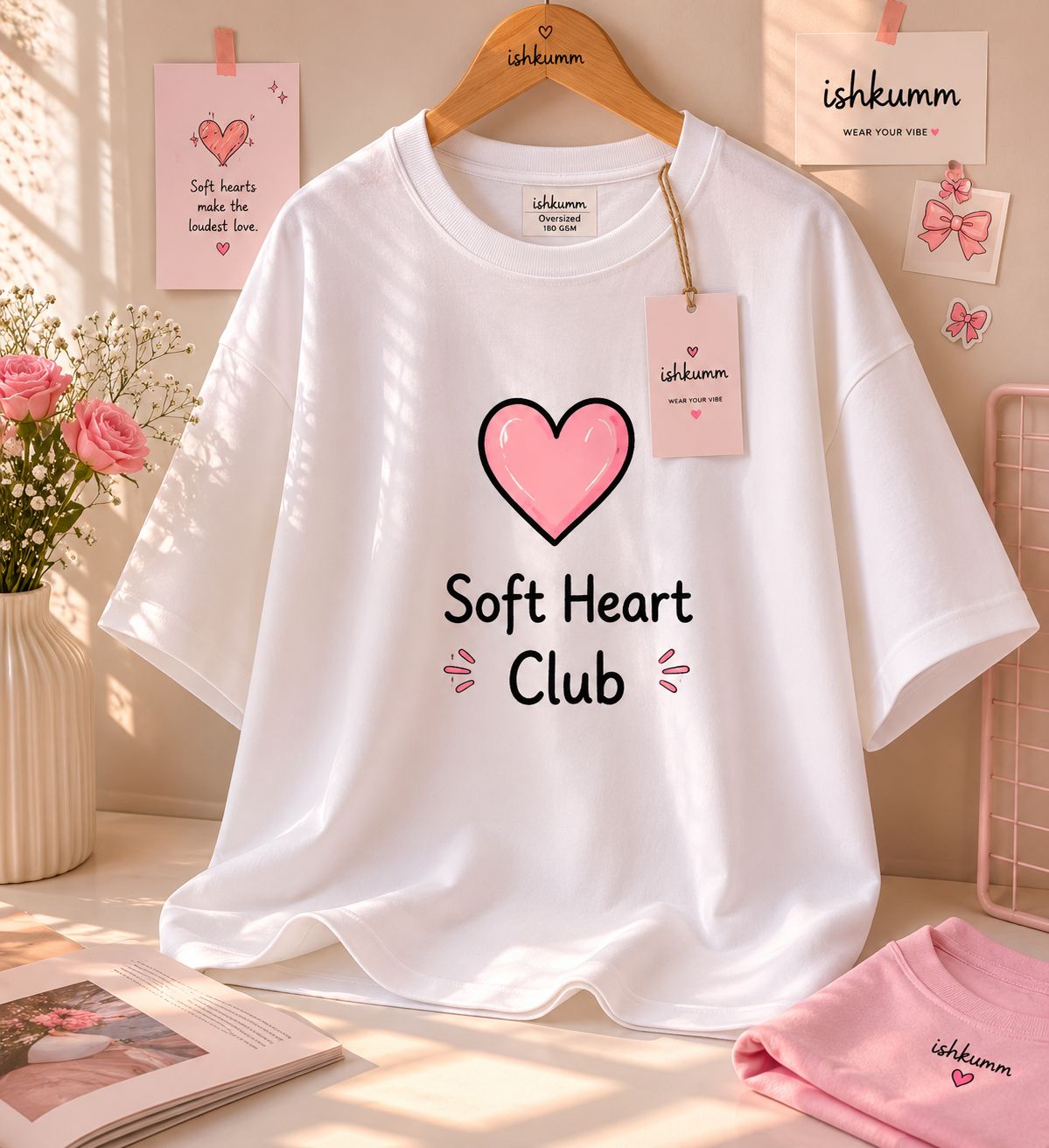 over sized LOVE QUOTED NOTE TSHIRT