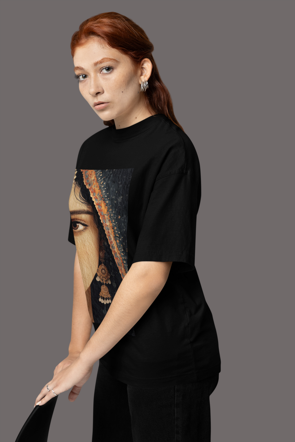 Ornate Portrait Face Graphic T-Shirt