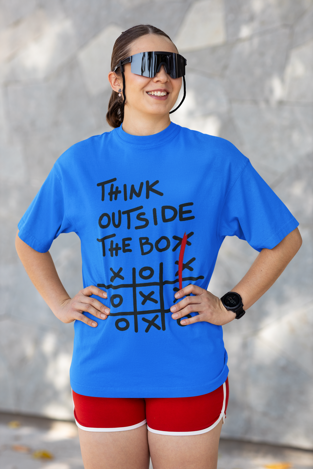 Think Outside the Box Graphic Blue T-Shirt