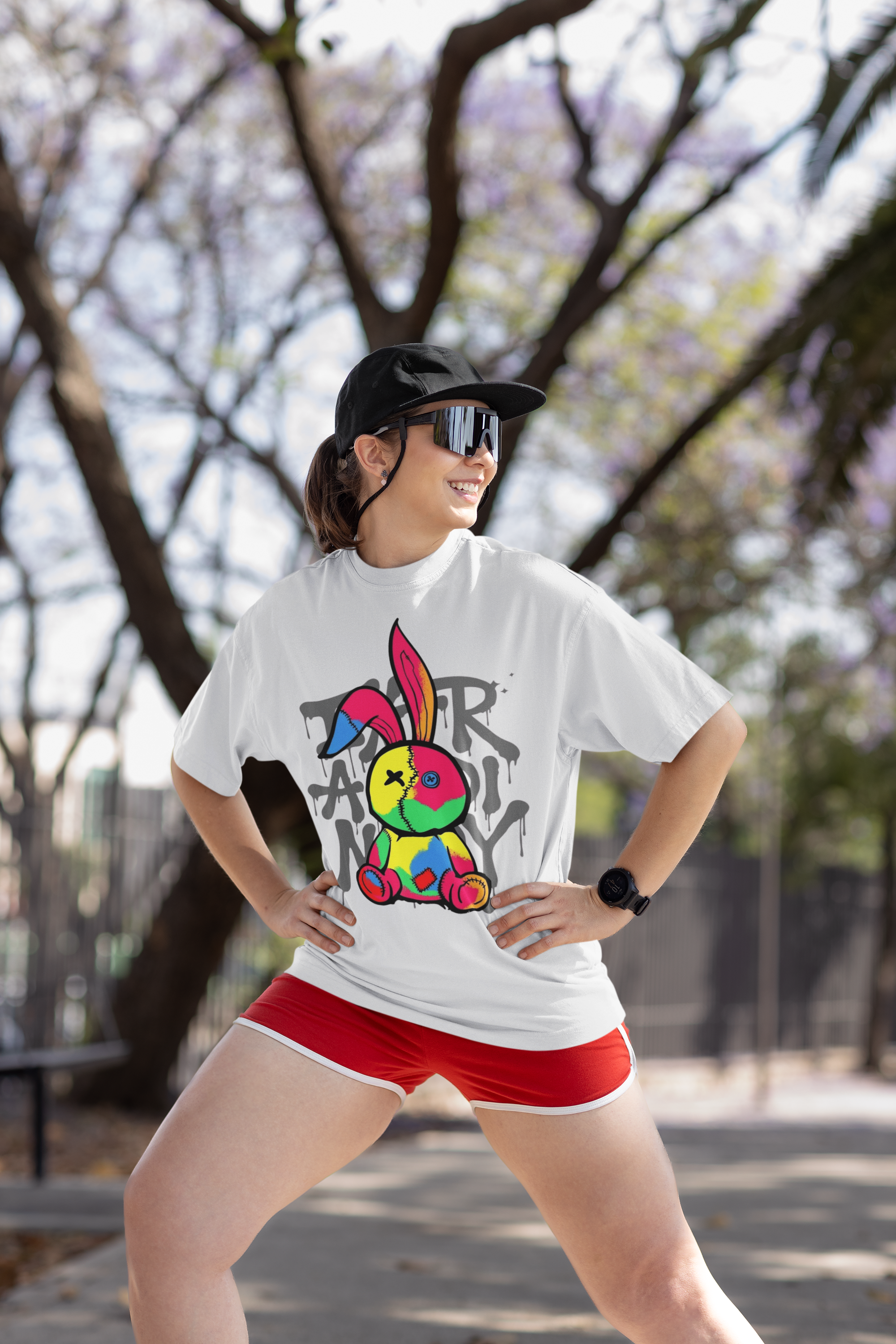 Bold Streetwear Bunny Graphic Oversized Tee