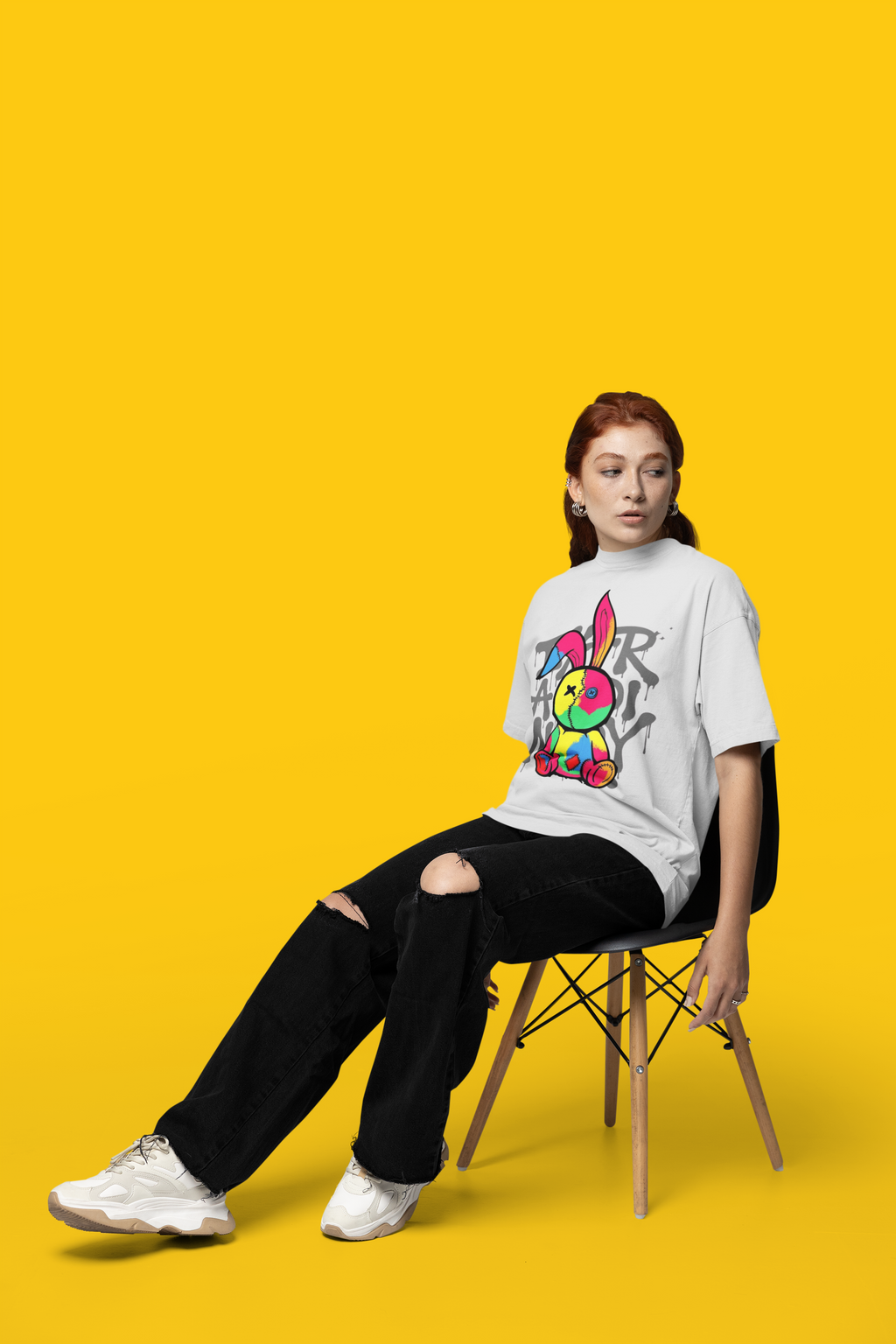 Bold Streetwear Bunny Graphic Oversized Tee