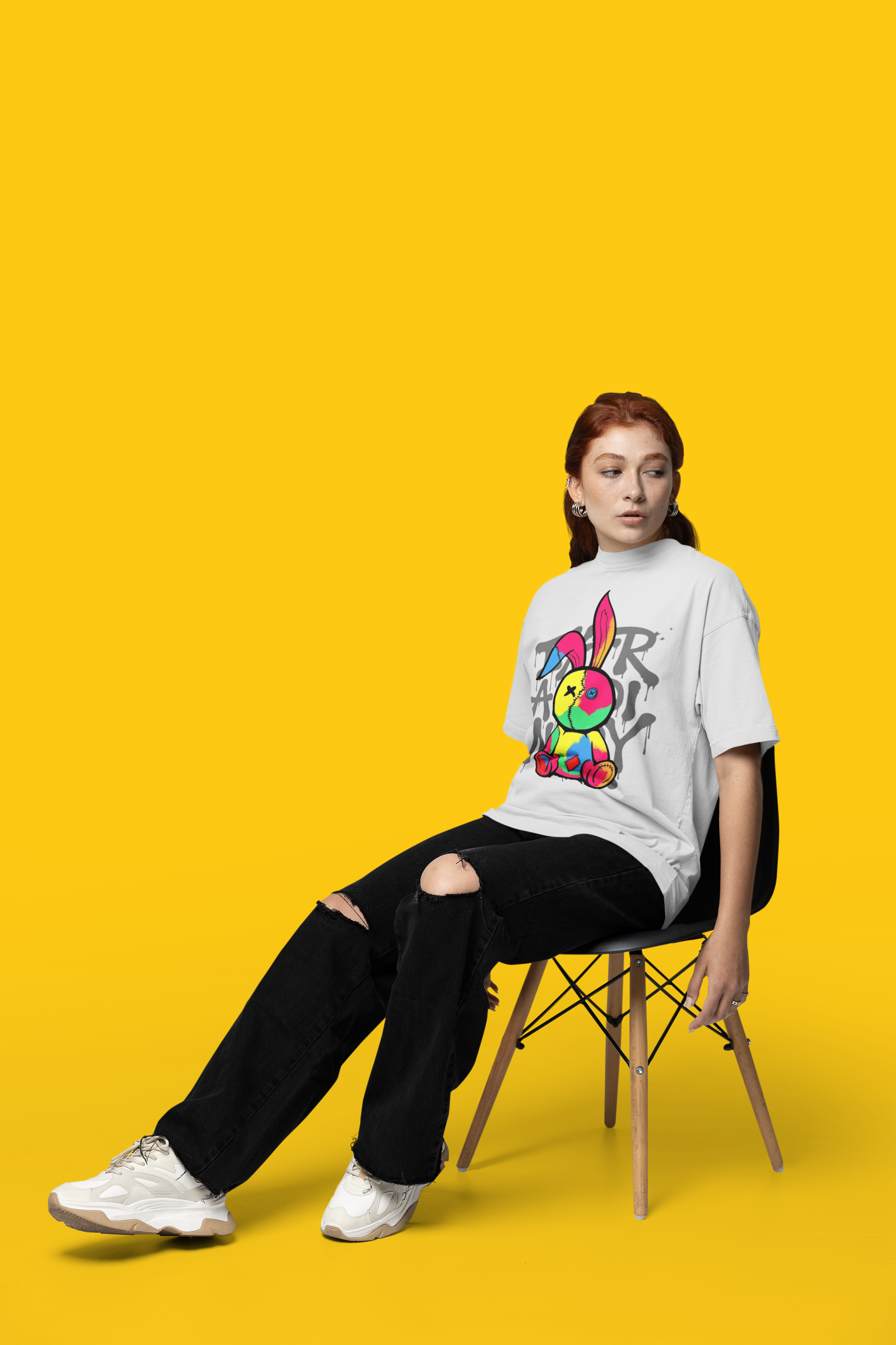 Bold Streetwear Bunny Graphic Oversized Tee