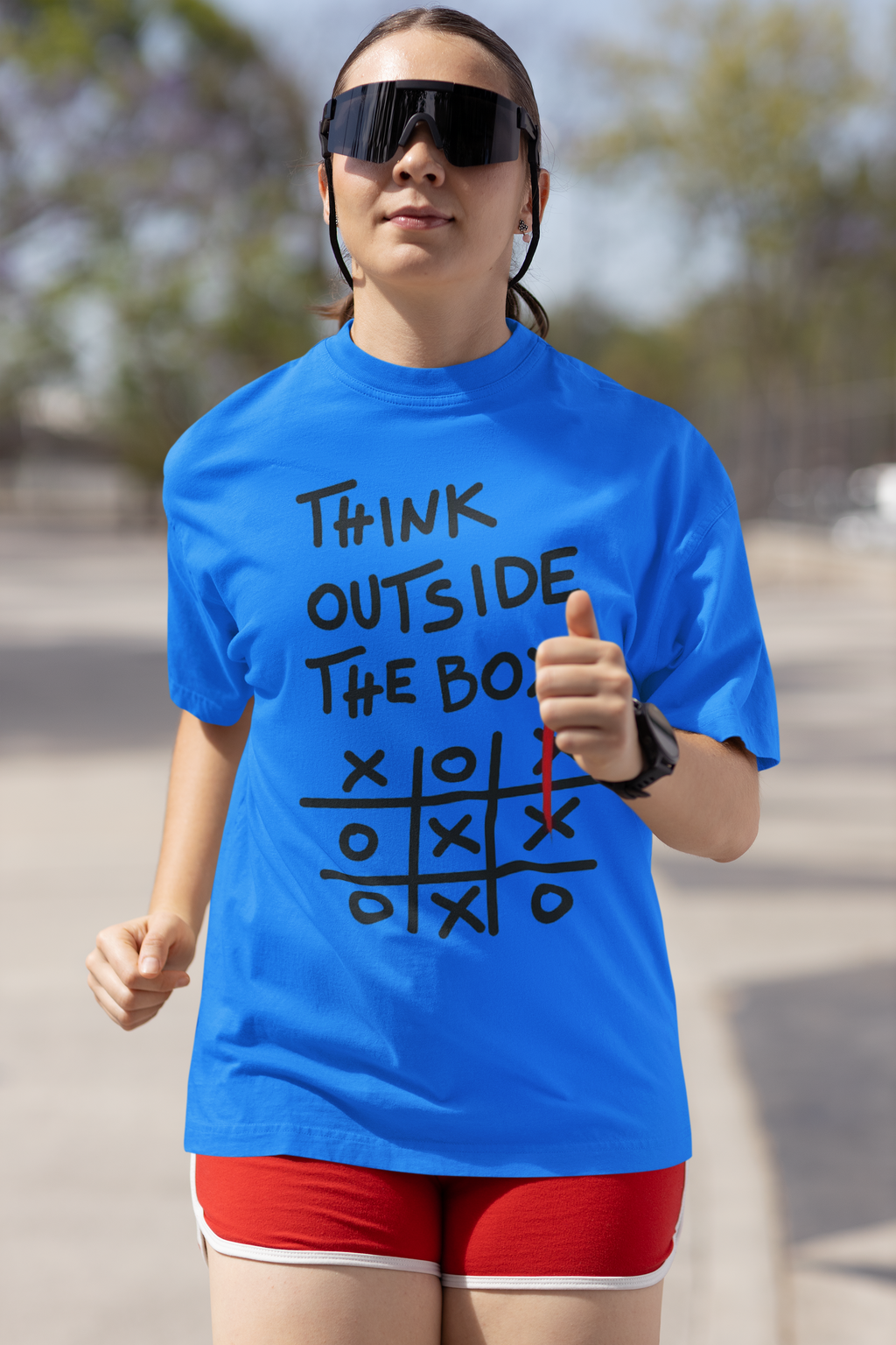 Think Outside the Box Graphic Blue T-Shirt