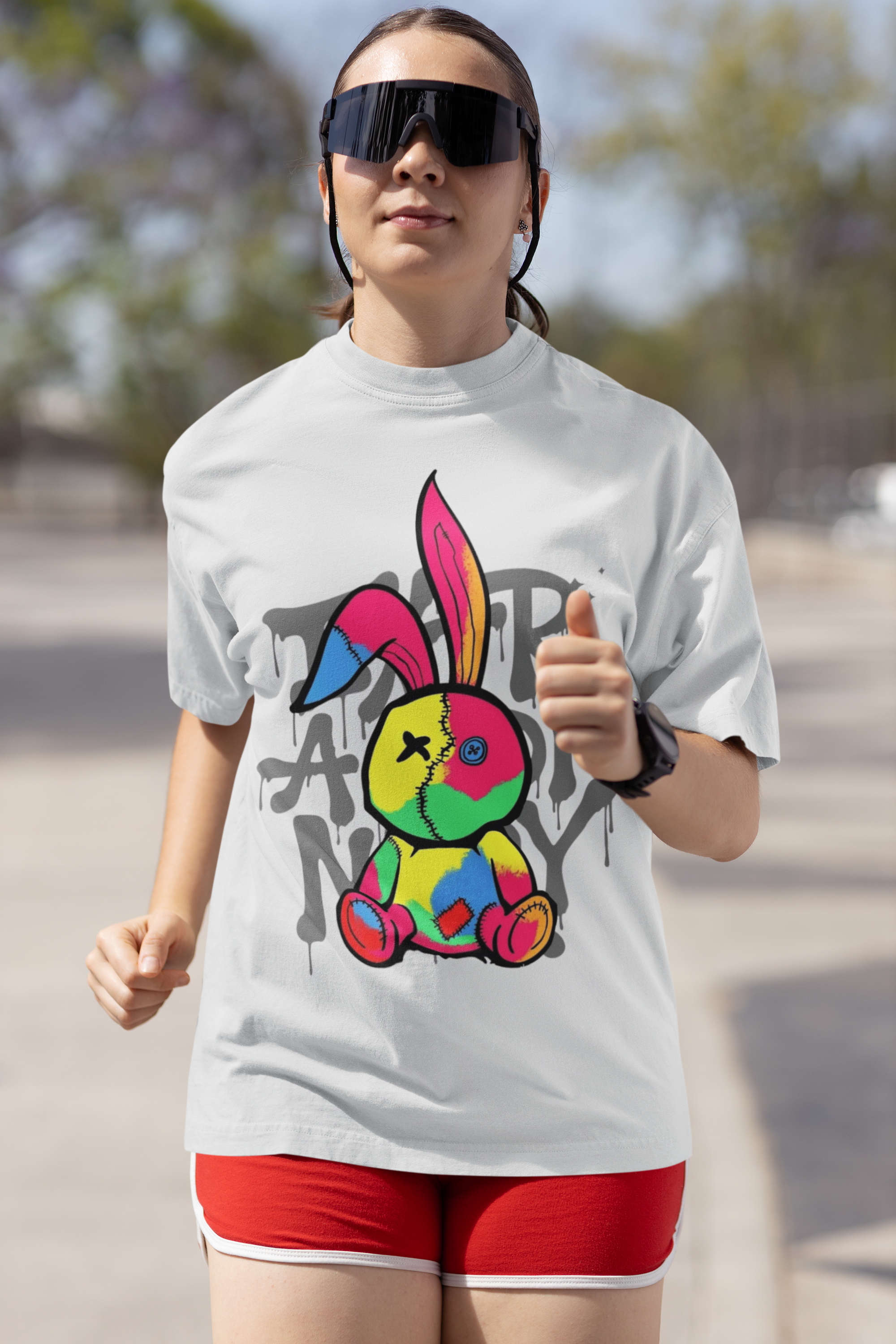 Bold Streetwear Bunny Graphic Oversized Tee