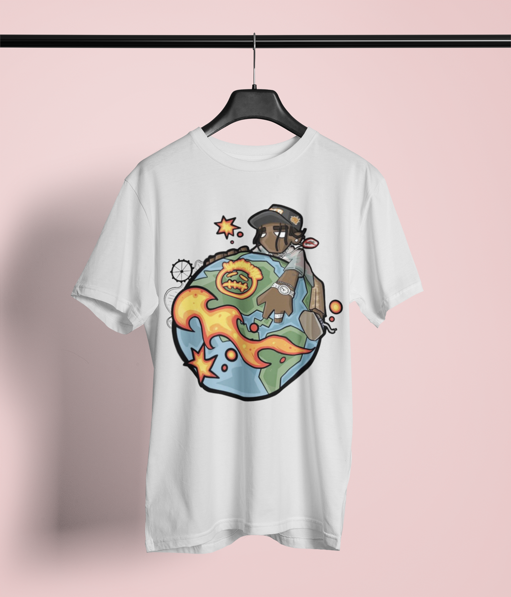 Urban World Graphic Oversized White T-Shirt