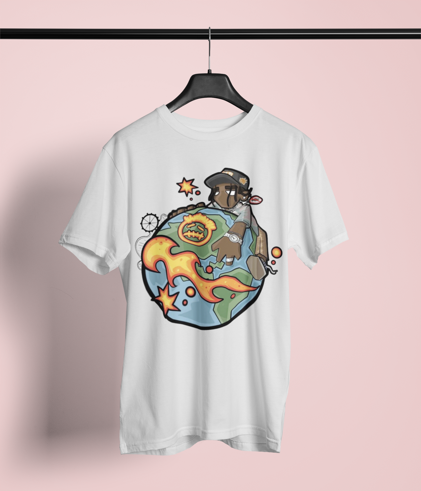 Urban World Graphic Oversized White T-Shirt